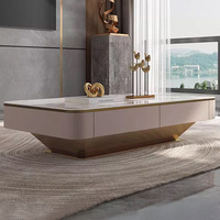 Meuble TV italien de luxe Rock Plate Table à thé Combo moderne Simple Petite unité Salon Armoire de sol laquée haut de gamme Nouveau