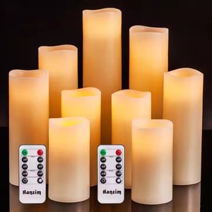9 cái/bộ <span class=keywords><strong>LED</strong></span> NẾN Flameless nhấp nháy Pin hoạt động sáp trụ cột nến <span class=keywords><strong>LED</strong></span> ánh sáng đám cưới kỳ nghỉ trang trí nội thất với điều khiển từ xa - Product Image 1