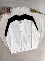 T-shirt à manches longues pour homme, personnalisé, coupe ample, en mélange de Lyocell, uni, col rond, doux, extensible, décontracté, vintage, essentiel, vente en gros