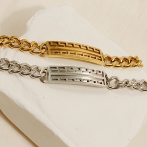 <span class=keywords><strong>Bracelet</strong></span> chaîne en acier titane courbé pour hommes, femmes et couples, bijoux minimalistes tendance en gros, en stock - Product Image 2