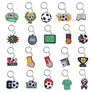 Custom Cute Sport Design Logo 2d Soft Pvc Plastic Football Club Keychain Football With Nuoxin