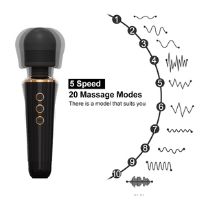 MELO terapêutico Recarregável Varinha Pessoal Massageador Silencioso & À Prova D' Água 20 Padrões 5 Velocidades Travel Bag Incluído Homens & Mulheres - Product Image 6