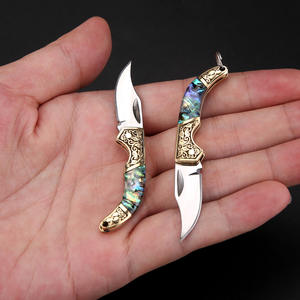 Mini cuchillo plegable, cuchillo de bolsillo, cuchillo grabado en latón, cuchillo portátil de viaje, cuchillo para llavero - Product Image 5