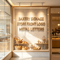 Enseigne Moderne pour Magasin d'Optique – Lettres 3D en Métal Gris – Logo Commercial Personnalisé pour Panneau d'Entrée – Non-éclairé – Vente Directe Usine