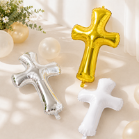 Ballon en Mylar en forme de croix religieuse or, argent, blanc, pour Pâques, baptême, communion, décoration de fête religieuse – Fournisseur d'usine