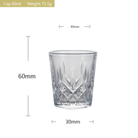 Verre à liqueur de luxe de haute qualité, classique, 60 ml, gaufré, bord lisse, transparent, lourd, pour dégustation de spiritueux, avec logo personnalisé