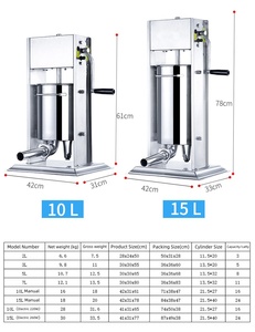 เครื่องทำไส้กรอกอัตโนมัติแนวตั้ง ขนาด 10 ลิตร ผลิตจากสแตนเลส SUS 304 คุณภาพระดับมืออาชีพ สำหรับครัวโรงแรมและชุมชน - Product Image 4