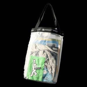 Sac fourre-tout urbain léger en PE, imperméable, semi-transparent, avec fermeture éclair et poignée renforcée pour les trajets quotidiens, les voyages et le shopping - Product Image 1