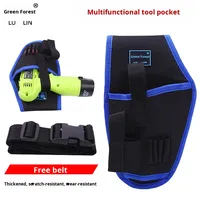Sac de ceinture multifonctionnel en tissu Oxford imperméable à fermeture éclair Green Forest pour électricien, vente en gros du fabricant, modèle TB002