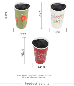 Tazas Tapa con silicona con tapa sellada para sublimación Tazas de estudiante Taza de vacío de cerámica de doble pared Tazas de viaje contemporáneas 600 - Product Image 5
