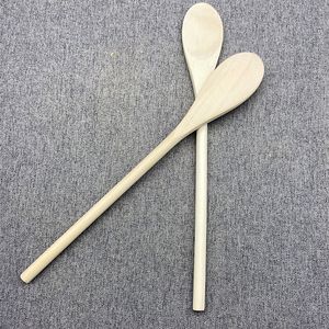 Nhà hàng nhà bếp công cụ tự nhiên rắn gỗ thìa gỗ trộn thìa dài xử lý gỗ phục vụ thìa - Product Image 1