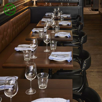 Banquette en cuir sur mesure pour restaurant commercial, mobilier de restaurant avec table et chaises pour bistro et bar