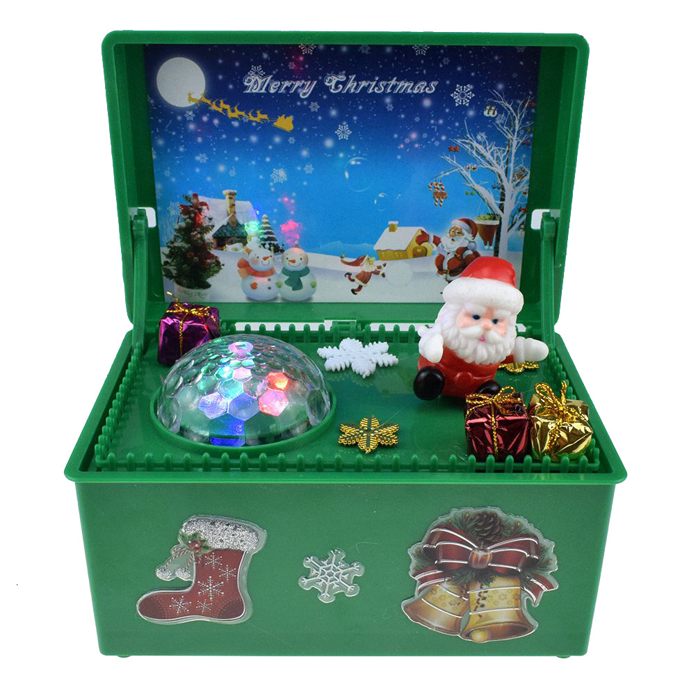 Boîte à musique de Noël verte