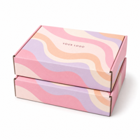 Boîtes personnalisées avec logo, boîte à courrier ondulée pastel, emballage de luxe en carton, boîte d'expédition, boîte cadeau