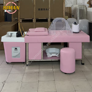 Siman, muebles de salón de moda, silla de masaje para lavar el cabello, cama de champú de cuero Pu con máquina de vapor para terapia de cabeza, estilo tailandés - Product Image 4