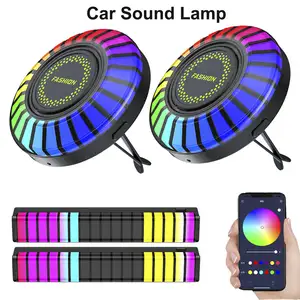 Ambientador con lámpara rítmica de música para coche al por mayor, tira de LED RGB, Control de sonido, luz rítmica de voz, opción de 256 colores, Control por aplicación