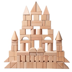 Wholesale 100-Piece Beech Wood DIY Building Block New Montessori Early Educational Model Toy for Kids Age 5-7 Box Packed - Product Image 1