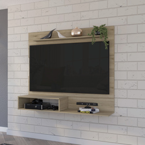 Floating Entertainment Center For <b>Tv</b> Up To 55 Inch One Upper <b>Shelf</b> Two Lower <b>Shelves</b> <b>Wall</b> <b>Mount</b> Storage Unit - Product Image 1