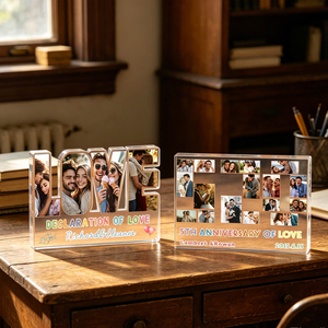 Ornements en acrylique personnalisés, <span class=keywords><strong>collage</strong></span> <span class=keywords><strong>photo</strong></span> sur mesure, cadeaux commémoratifs pour couples, décoration intérieure pour moments mémorables - Product Image 1