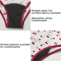Shanhao Eco bambou coton culotte menstruelle pour femmes filles taille basse Style quotidien flux moyen imprimé Bikini période sous-vêtements