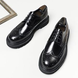 Nuevos Zapatos Formales Casuales de Negocios con Cordones y Punta Cuadrada de Cuero Genuino para Hombre, Transpirables, Antideslizantes y Ligeros para Otoño - Product Image 3