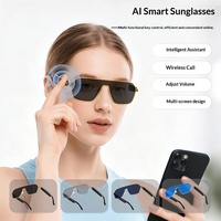 Lunettes audio intelligentes sans fil à commande vocale avec écouteurs intégrés, appels sans fil, coussinets de nez ajustables, protection solaire pour la pêche en extérieur