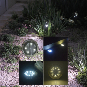 Moderne RGB LED <span class=keywords><strong>Solar</strong></span> Garten leuchten aus Edelstahl Wasserdichte IP65 ROHS-zertifizierte Solarpanel-Batterie für die Rasen auffahrt - Product Image 6