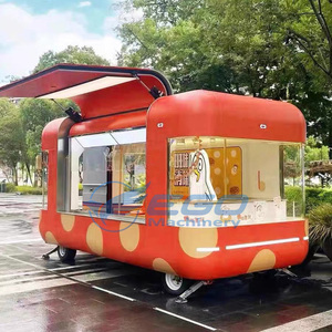 Mobile Kitchen Food Truck Fast Food Mobile Kitchen Carts for Sale Mini Round Stainless Steel Trailer Cart - Product Image 2