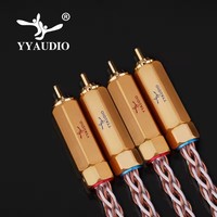 YYAUDIO 7N OCC plata y cobre Hifi RCA Cable Hi-end 2RCA macho a macho Cable de interconexión 1m 2m 3M 5M