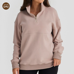 Vêtements de maternité de haute qualité à logo personnalisé <span class=keywords><strong>pull</strong></span> chaud en polaire à fermeture éclair et quart pour femmes <span class=keywords><strong>pull</strong></span> d'<span class=keywords><strong>allaitement</strong></span> - Product Image 6