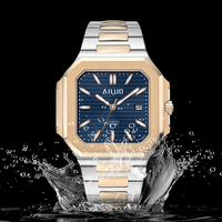 Großhandel Fabrikpreis Herren Luxus Haiou Automatik Edelstahl Gummiband Hip-Hop Zeiger-Zifferblatt Chronograph Saphirglas