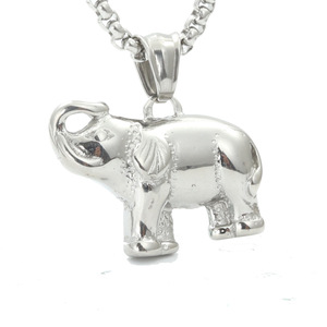 Collier avec pendentif éléphant en argent tibétain, bijoux unisexes à la mode, cadeau - Product Image 1