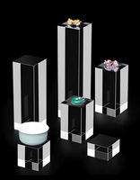 Cube en verre acrylique transparent moderne personnalisé en usine, avec logo imprimé UV, bloc de verre cristallin, montage facile DIY