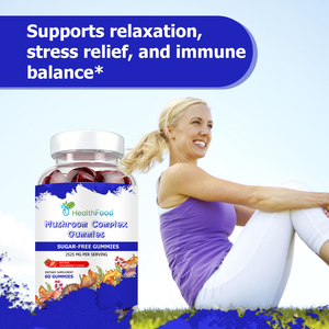 Hot Sale Mushroom Complex Gummies with Total Carbohydrates Supports Relaxation Stress Relief Calm Mood Relaxation Gummies - Product Image 5