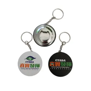 Customized Logo Round Refrigerator Magnet Tin Badge Button Magnetic Wine Beer Bottle Opener
