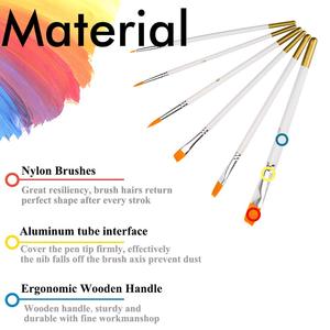 Bview Art pennelli per artisti con punta Fine pennelli per artisti/acquerello/olio/Gouache 6 pezzi pennelli per pittura acrilica in Nylon - Product Image 3