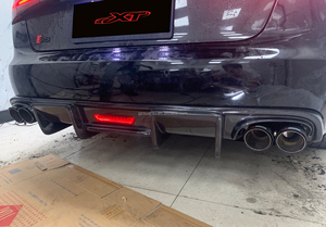 Lèvre de becquet en Fiber de carbone de Style KB avec lumière LED pour <span class=keywords><strong>Audi</strong></span> <span class=keywords><strong>A6</strong></span> C7 diffuseur de pare-chocs arrière Bodykit 2012-2015 - Product Image 6