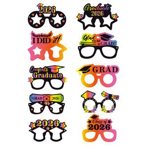 DAMAI <b>Graduation</b> Season Photo Props Gradient Color Photo Booth Glasses Perfect for Grad Ceremony Group Festive Party Supplies - Product Image 1