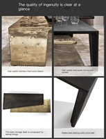 Table basse design style moderne avec pieds en métal, modèles uniques de tables basses italiennes, ensemble de tables basses de luxe