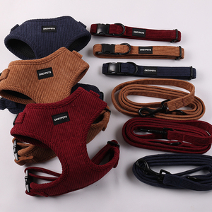 Arnés de Pecho para Mascotas con Correa, Estilo Chaleco de Pana Personalizado, para Perros Pequeños, para Pasear al Aire Libre - Product Image 1