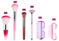 Brosse de nettoyage d'ongles en plastique en forme de corne avec manche en corne, ensemble d'outils pour nail art, brosse à poussière pour ongles en bois
