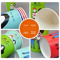 Gobelets en papier jetables épaissis 4 couleurs assorties avec couvercles pour usage commercial, pour boissons chaudes, café, thé au lait et bouillie