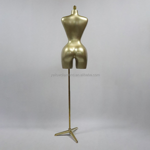 Mannequin femme Guangzhou en fibre de verre, taille M L, finition or mat, avec hanches et poitrine généreuses, demi-corps, pour vitrine - Product Image 4