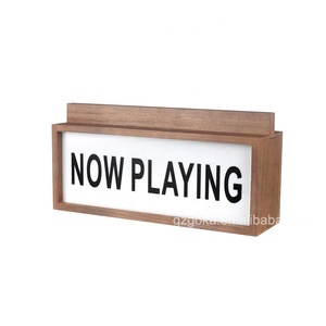 Produits en promotion 2020 : Présentoir en bois pour disques vinyles avec support de platine et éclairage LED, support LED '<span class=keywords><strong>Now</strong></span> <span class=keywords><strong>Playing</strong></span>' - Product Image 1