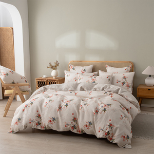 3D 인쇄 식물 침구 세트 퀸 사이즈 린넨 이불 커버 세트 시트 세트 침구 도매 - Product Image 2