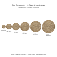 Sous-verre, dessous-plat, dessous-chaud en corde de jute tressée, avec boucle de suspension, épaisseur 12 mm, rond, pour décoration murale, fait main