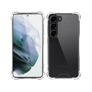 Cover per Telefono di Lusso con 4 Angoli Airbag Antiurto in Acrilico TPU Trasparente Anti-Ingiallimento per <span class=keywords><strong>Samsung</strong></span> <span class=keywords><strong>S23</strong></span> S24 S25 S26 Plus Ultra - Product Image 1