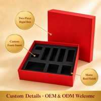 Boîte cadeau de maquillage personnalisée avec insert en mousse à 9 compartiments, emballage cosmétique rigide rouge, logo personnalisé pour marque de beauté OEM ODM, vente en gros