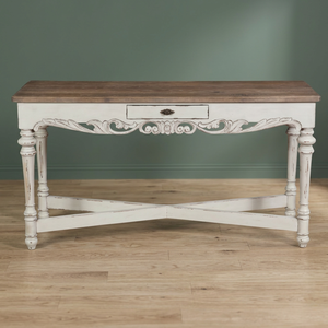 Modern French Style Solid Wood Hand Carved <b>Console</b> <b>Table</b> Drawer Antique White Painted Living Room Furniture for Apartment Hotel - Product Image 3