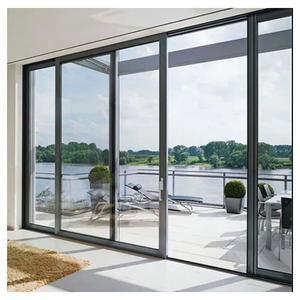 <span class=keywords><strong>Puerta</strong></span> <span class=keywords><strong>Corredera</strong></span> de Patio Posmoderna de PVC y Madera Maciza con Vidrio Templado/Laminado para Cocina/Patio, Insonorizada y Resistente a Huracanes - Product Image 2